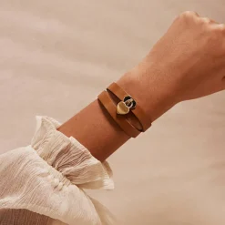 Women MVMT Heartlocks|Bracelets^Double Leather Heartlock Bracelet