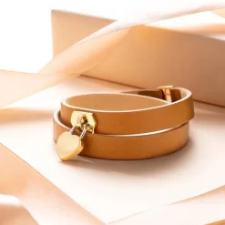 Women MVMT Heartlocks|Bracelets^Double Leather Heartlock Bracelet