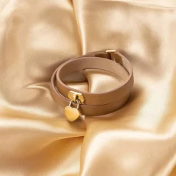 Women MVMT Heartlocks|Bracelets^Double Leather Heartlock Bracelet