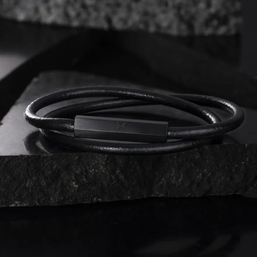 MVMT Bracelets^Double Leather Wrap