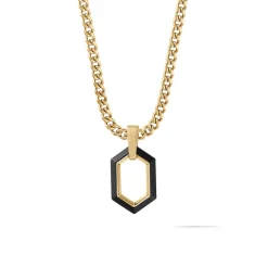 MVMT Necklaces^Hex Pendant Curb Chain Necklace