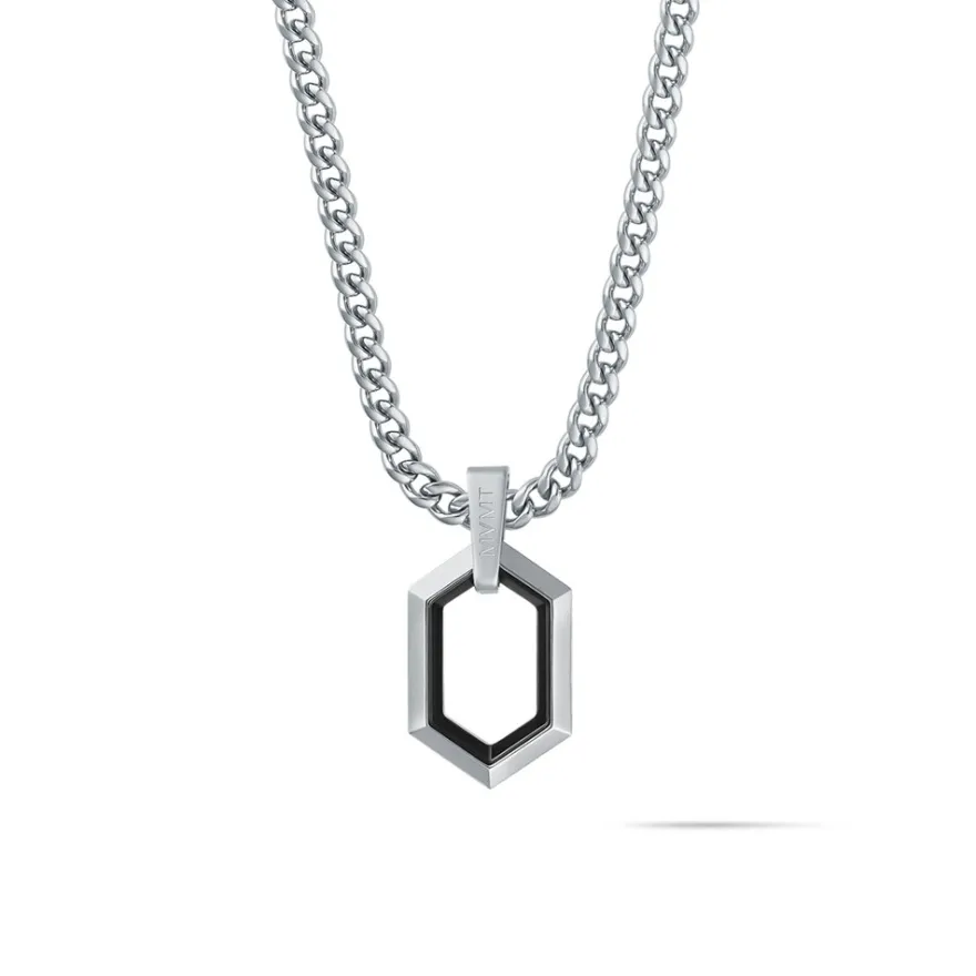 MVMT Necklaces^Hex Pendant Curb Chain Necklace