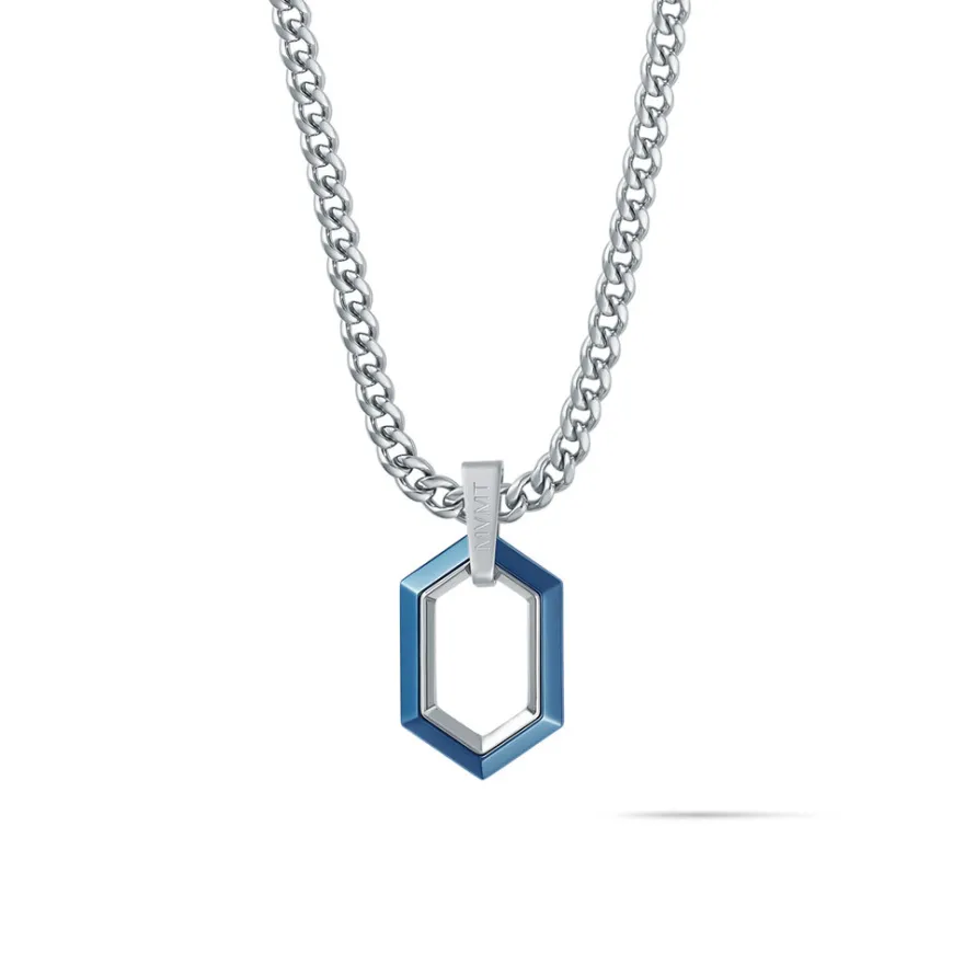 MVMT Necklaces^Hex Pendant Curb Chain Necklace